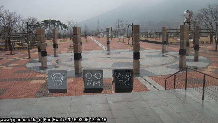 Singyeongju Bahnhofsvorplatz, Tierkreiszeichen

