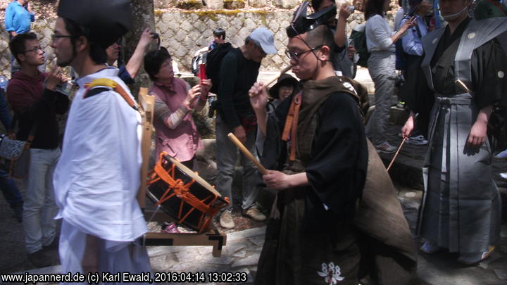 Takayama Spring Matsuri: Mikoshi-Prozession: Trommler
