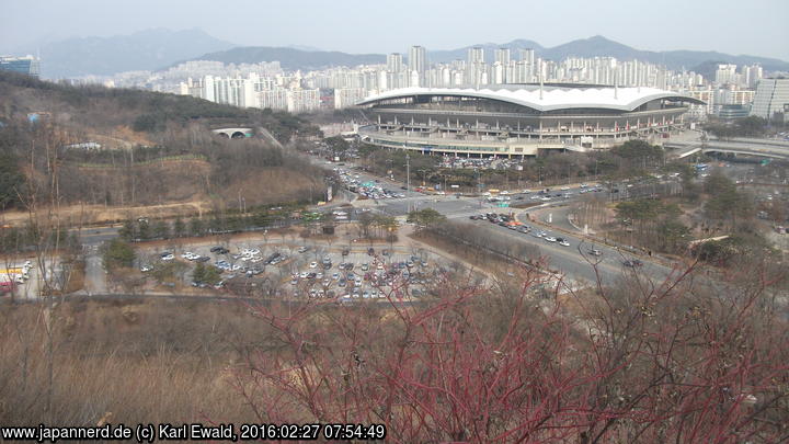 Seoul: Blick vom Haneul Park auf das World Cup Stadium
