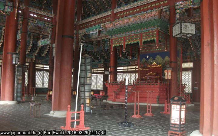 Seoul, Gyeongbokgung: Thronsaal Geunjeongjeon, Thron
