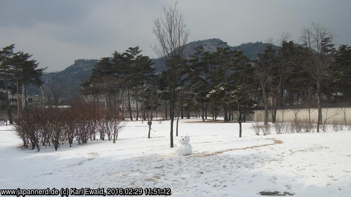 Seoul, Gyeongbokgung: Schneemann
