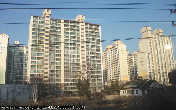 Korea: solche Hochhäuser prägen das Bild vieler Städte
