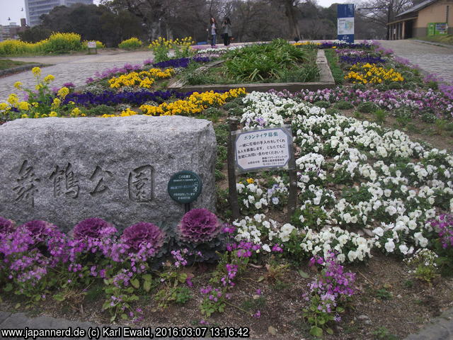Fukuoka, Ohori Park: Blumenrabatte
