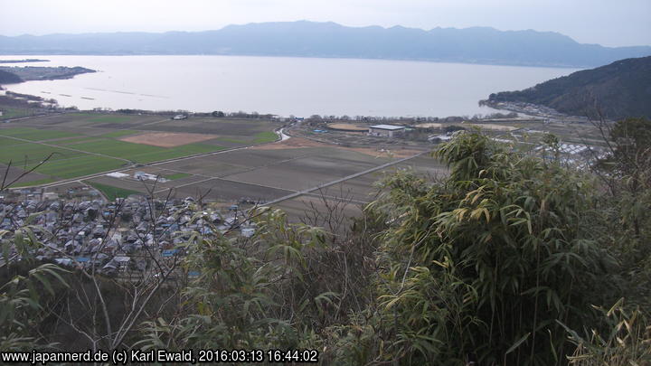 Omihachiman: Blick vom ‘Tempelberg’ Hachimanyama nach Westennach Westen
