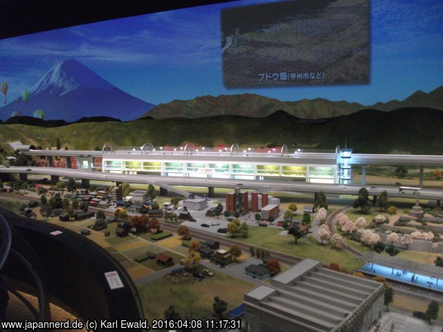 Klick für Großformat Yamanashi Prefecture Maglev Exhibition Center: Modellbahn-Diorama, Ausschnitt