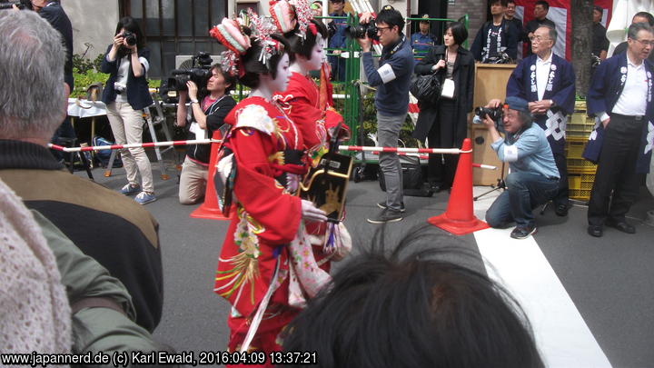 Tokyo Asakusa, Ichiyo Sakura-Matsuri: Oiran Dochu Prozession 6, Geishas mit Kopfputz
